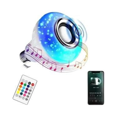 Imagem de Lâmpada Musical Bluetooth RGBW E27 Com Controle Remoto, Lâmpadas De Al