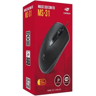 Imagem de Mouse USB MS-31BK Preto C3 TECH - C3TECH