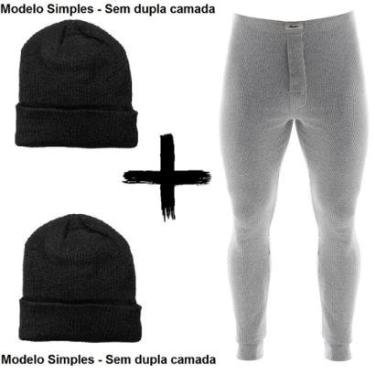 Imagem de Kit Combo Inverno Ceroula Mash Minhocão Algodão + 2 Toucas-Unissex