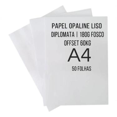Imagem de Papel Offset Liso Diplomata Branco 50 Folhas 180g Branco Branco