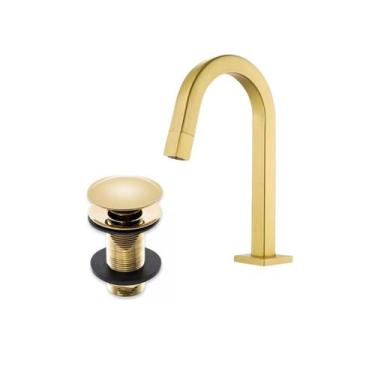 Imagem de Kit Torneira de mesa cuba pia para Banheiro lavatório Lavabo Bica Baix