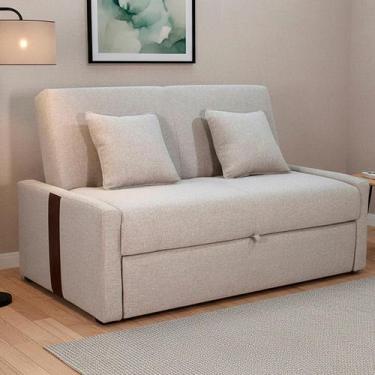 Imagem de Sofá Cama retrátil 2 lugares 1,45 mts Linho Bege Charlotte Matrix, LIN