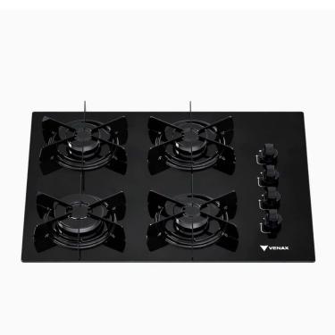 Imagem de Cooktop 4 Bocas Venax Arena, Gás GLP, Acendimento Automático e Vidro Temperado