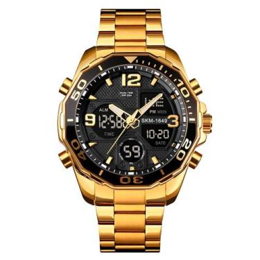 Imagem de Relógio Masculino Skmei AnaDigi 1649 Dourado e Preto