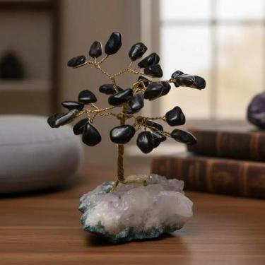 Imagem de Mini Arvore Com Pedra Natural Base Ametista Enfeite Energia - Artesana