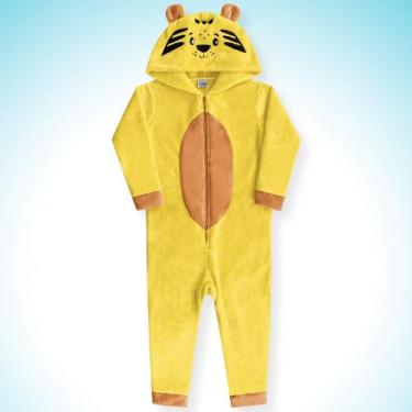 Imagem de Pijama Macacão Infantil Bebê Criança Unissex Menina Menino Longo Confe