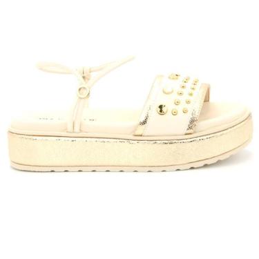 Imagem de Sandalia Ramarim 2443209 Papete Salto Plataforma Feminino, 37, Creme