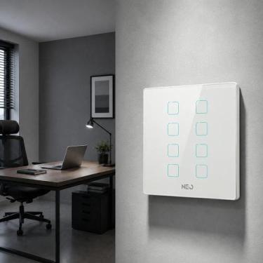 Imagem de Interruptor Inteligente Smart Zigbee Alexa google 8 Botões 4x4 Bivolt 