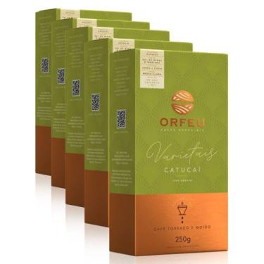 Imagem de Café Moído Premium Orfeu Catucaí Kit 5 Pacotes de 250g