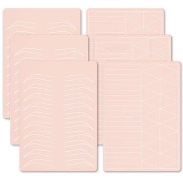 Imagem de 3 unidades de pele de treino de silicone dupla face para sobrancelhas,