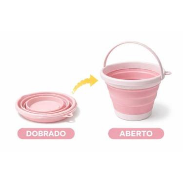 Imagem de Balde Dobravel Retratil Com Alça de 3 Litros - B MAx, Rosa