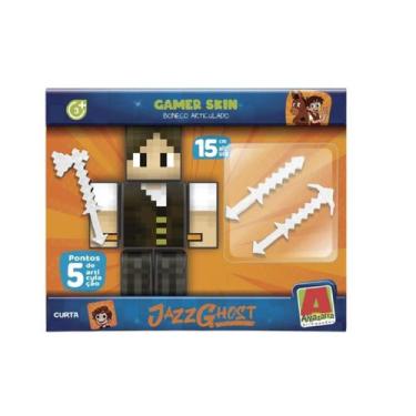 Imagem de Boneco Youtuber Jazz Ghost Minecraft 15cm e Acessorios - Algazarra, 1