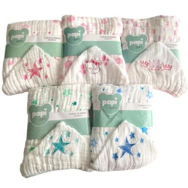 Imagem de Toalha de Banho Bebê Bordada 90 cm x 75 cm - Papi, Variada