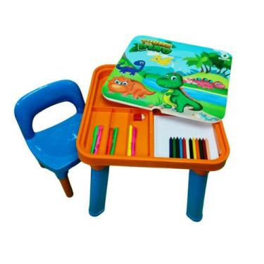 Imagem de Mesa Infantil com Cadeira com Porta Objetos para Atividade - Monte Líb
