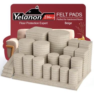 Imagem de Protetores de Piso de Feltro Yelanon 216 Peças Bege