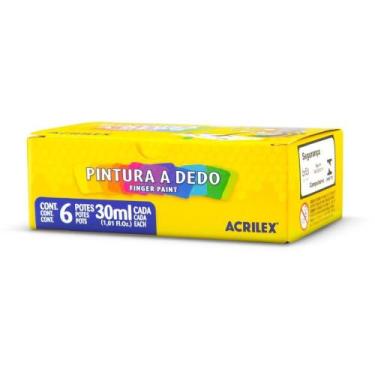Imagem de Tinta Pintura a Dedo 06 Cores 30ML Pacote com 12 - Acrilex