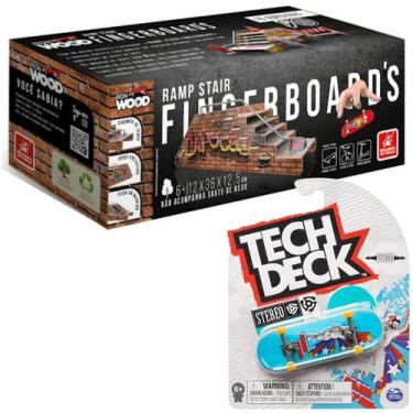 Imagem de Kit Skate de Dedo Sortido Tech Deck + Rampa Stair Iron Wood - Sunny / 