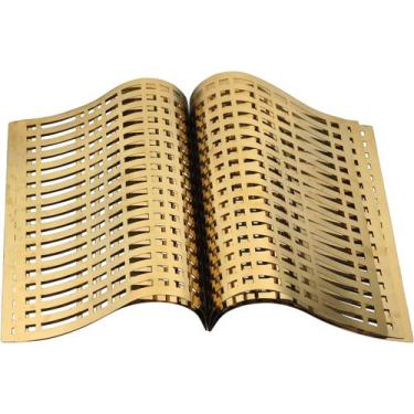 Imagem de Escultura Home&Co 30x36cm Aço INOX Dourado Enfeite Decoração para Sala