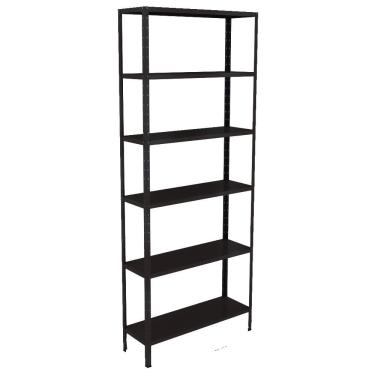 Imagem de Estante EAF013 Moderno 6 Prateleiras 6 Nichos Aço Preto Elite Aço