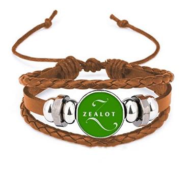Imagem de un brand Pulseira de couro com estampa de letras Zoológico Art Deco Fashion
