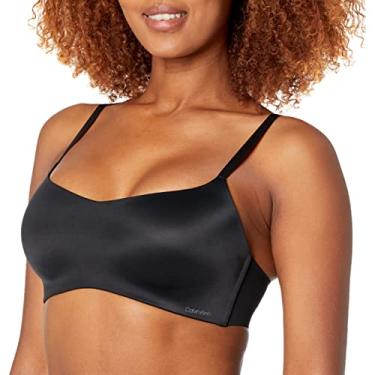 Imagem de Calvin Klein Sutiã feminino Liquid Touch levemente forrado com gola redonda, Preto, 32DD
