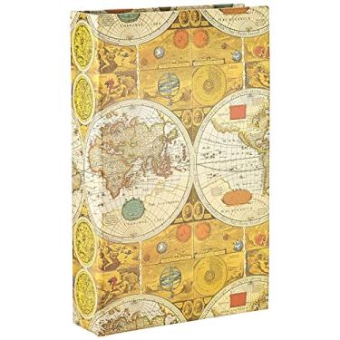 Imagem de Álbum de fotos de 3 anéis com 504 bolsos para fotos 10 x 15 cm, design de mapa do mundo antigo