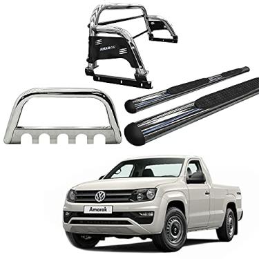 Imagem de Kit Quebra Mato+Estribo OBLONG+Santo ANT. H3 AMAROK CS CROMO
