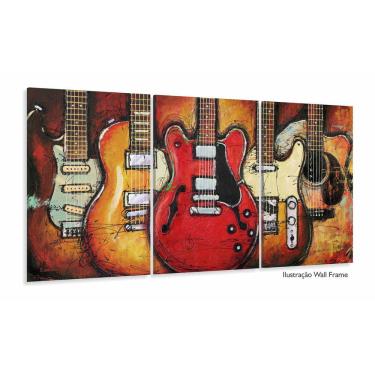 Imagem de Quadro Decorativo Violão 5 partes 120x60 em tecido