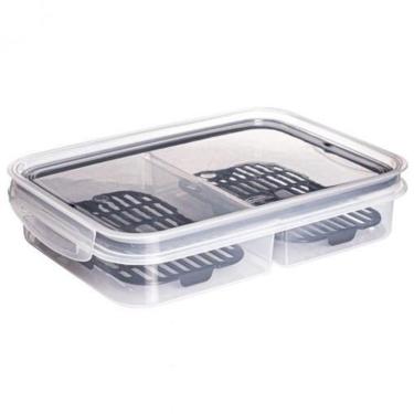 Imagem de Porta Frios Hermetico Com Divisória E Escorredor Preto