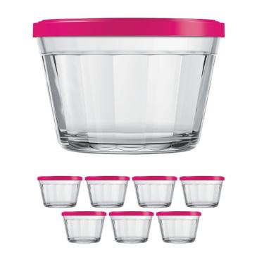 Imagem de Kit Pote Copo Americano C/Tampa Cor Sortida 600ml Nadir 7Un