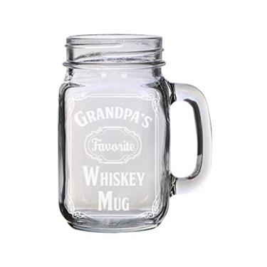 Imagem de Caneca de uísque paródia gravada favorita da família gravada para casamento, festa de noivado de aniversário de casamento para recém-casados 473 ml Caneca de vidro para entusiastas de uísque, presente para ele, para ela (vovô)