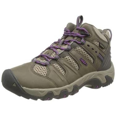Imagem de KEEN Koven Bota de caminhada feminina impermeável de altura média, Cordão elástico/violeta de madeira, 6.5
