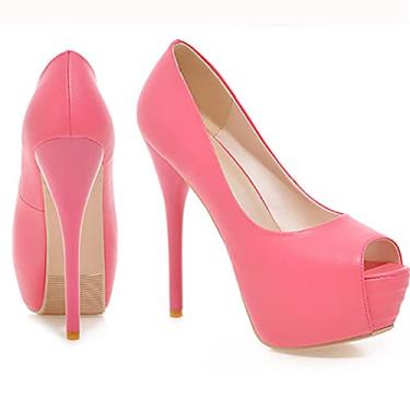 Imagem de Sapatos femininos de salto alto stiletto plataforma sapatos de festa casamento sapatos de salto fino casual salto alto feminino