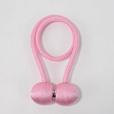 Imagem de Fivela de cortina de bola de pérola magnética fivela de renda traseira fivela de fivela gancho de barra gancho acessórios de decoração para casa, rosa, 4 peças