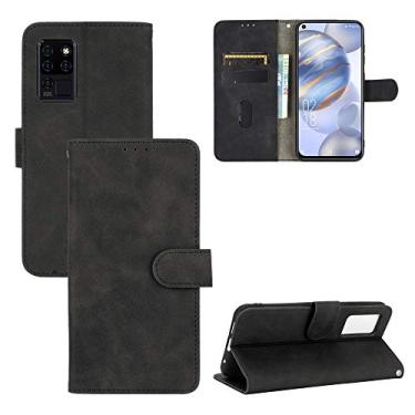 Imagem de For Oukitel C21 / C21 Pro Solid Color Skin Feel Magnetic Buckle Horizontal Flip Texture PU Leather Case with Holder & Card Slots & Wallet