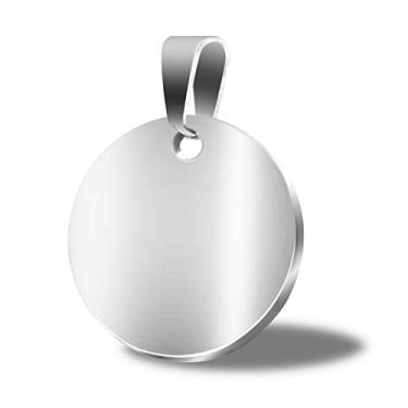 Imagem de TSJ Pingentes de metal redondo prata carimbando blanks pacote com 10, etiquetas de aço inoxidável com furo, 35 mm pingentes de disco circular para colar pulseira etiquetas de nome de animal de estimação DIY artesanato