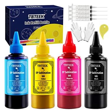Imagem de TBTEEK Garrafas de tinta recarregadas para sublimação funcionam com WF7710 ET2760 ET2720 ET2803 ET2800 ET15000 C88 C88+ Impressora jato de tinta transferência térmica em canecas, pratos, camisas de poliéster, capas de telefone, etc