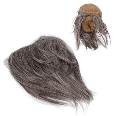 Imagem de Coque de cabelo desordenado para mulheres, peça de cabelo de coque desordenado na moda cabelo sintético rabo de cavalo updo coque de cabelo para mulheres meninas com elásticos acessórios de cabelo (Q17-6AH613#)