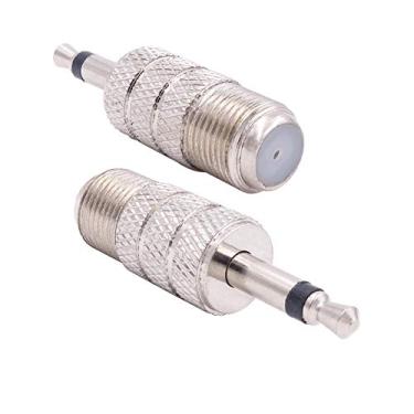 Imagem de Fancasee (Pacote com 2) Fêmea Tipo F para Conector Conversor de Acoplador de Cabo Coaxial de 3,5 mm Macho para Cabo Coaxial e Mais