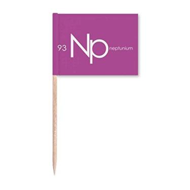 Imagem de Elementos Químicos Mesa de Período Actinida Neptunium Np Bandeiras de palito de dente Marcador Topper Decoração de Festa