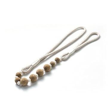 Imagem de Laços de cortina de contas de veludo simples Sem perfuração sem instalação de laços de cortina porta-cortinas, Bege, 2 PCS