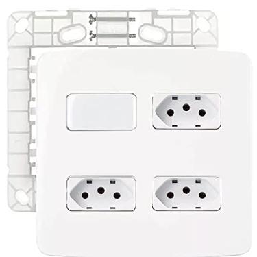 Imagem de Interruptor Intermediário + 3 Tomada 10A Branco Margirius B3