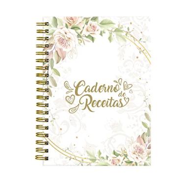 Imagem de Caderno De Receitas Floral Arabescos Nude E Branco 18x25cm