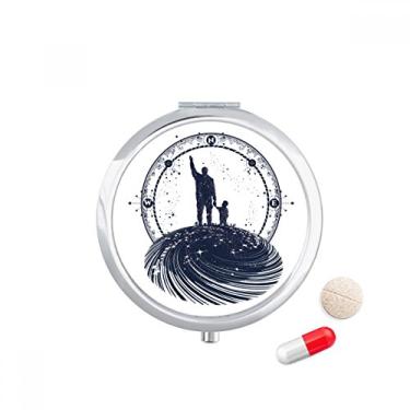 Imagem de Caixa de comprimidos com estampa geométrica de estrelas da família para guardar remédios