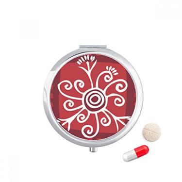 Imagem de Porta-comprimidos, flores vermelhas, totems do México, civilização, bolso para remédios