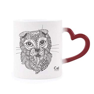 Imagem de Caneca sensível ao calor do bebê com tinta humana de gato que muda de cor vermelha