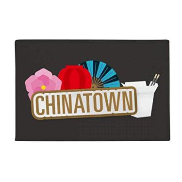 Imagem de DIYthinker Flower Lantern Fan Brown China Town Tapete antiderrapante para porta de banheiro