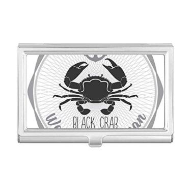 Imagem de Estojo para cartão de visita com desenho de caranguejo com estampa de organismo marinho