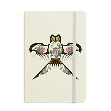 Imagem de Caderno com estampa de pipa tradicional da cultura chinesa, capa dura em tecido, diário clássico