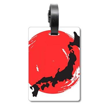Imagem de Mapa preto abstrato japonês, bolsa de bagagem, etiqueta para cartão de bagagem, etiqueta para pendurar